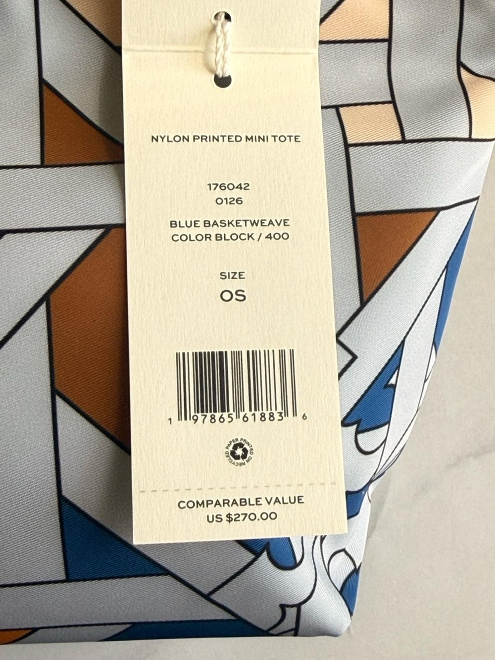 Tory Burch NYLON PRINTED MINI TOTE - Picture 7 of 13